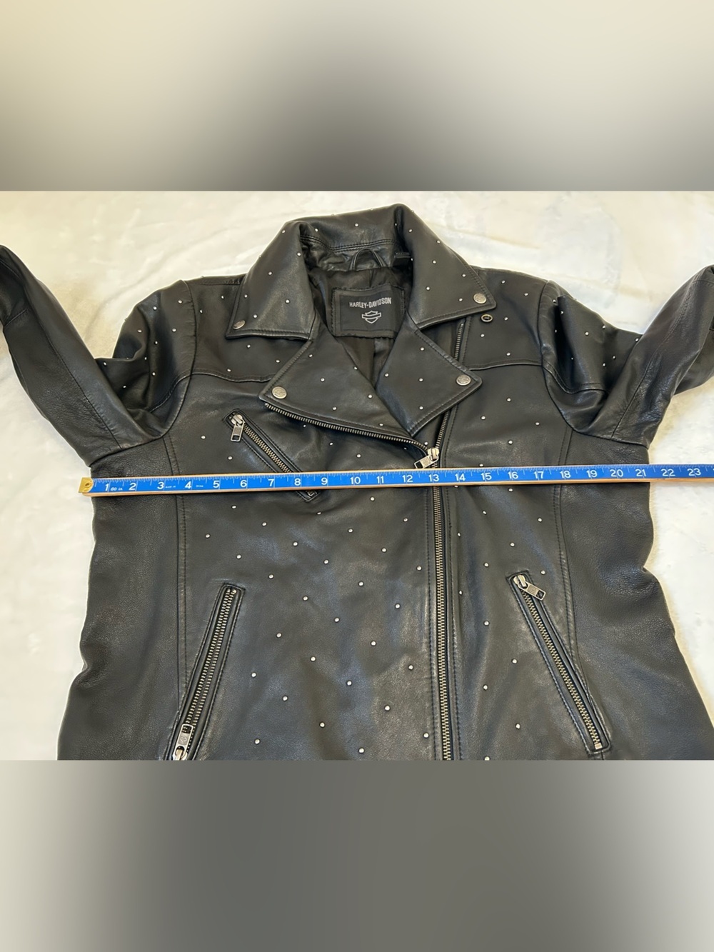 Harley-Davidson Studded Lambskin Leather Jacket Size Large - Picture 14 of 14